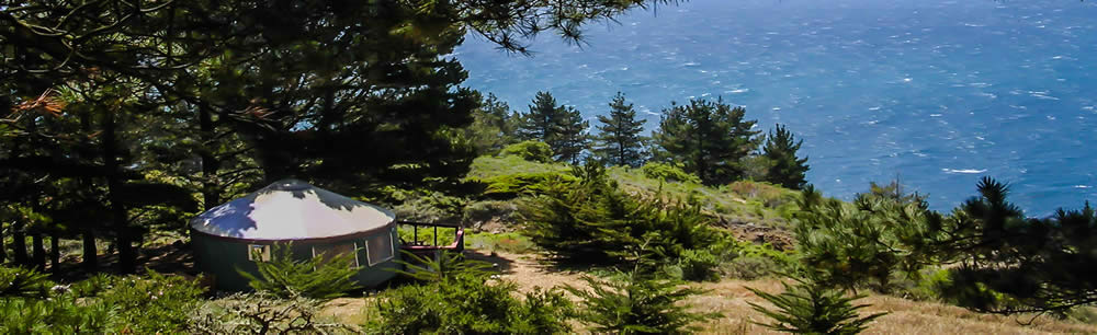 yurt near a cliff